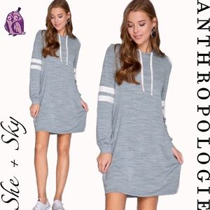 “Andi” Sporty Hood Shift Dress